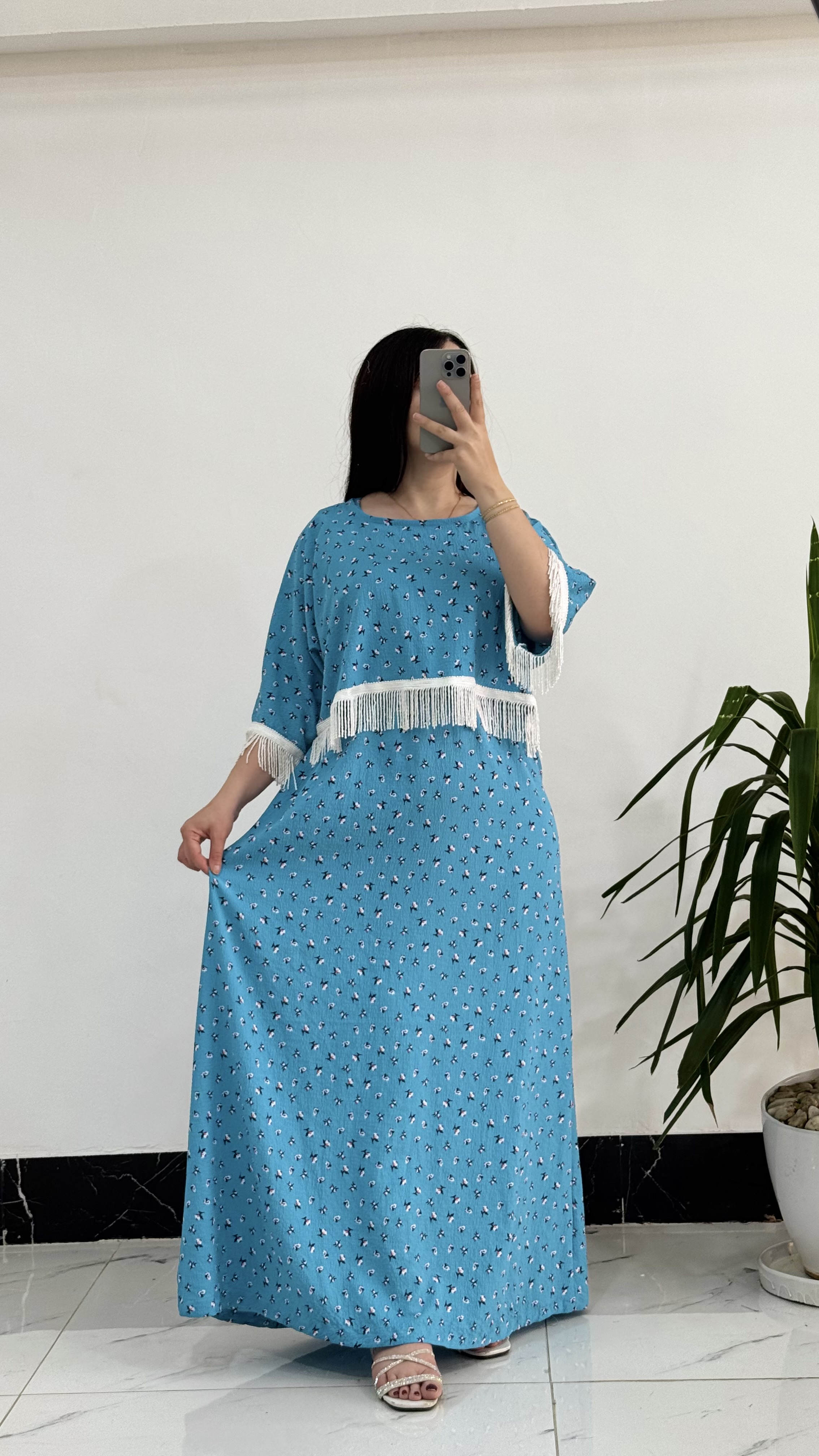 ست دو تیکە کراپ و سارافون، مناسب بیرون، خرید، مهمونی، خونه، بارداری، شیردهی کد ٣٠٢