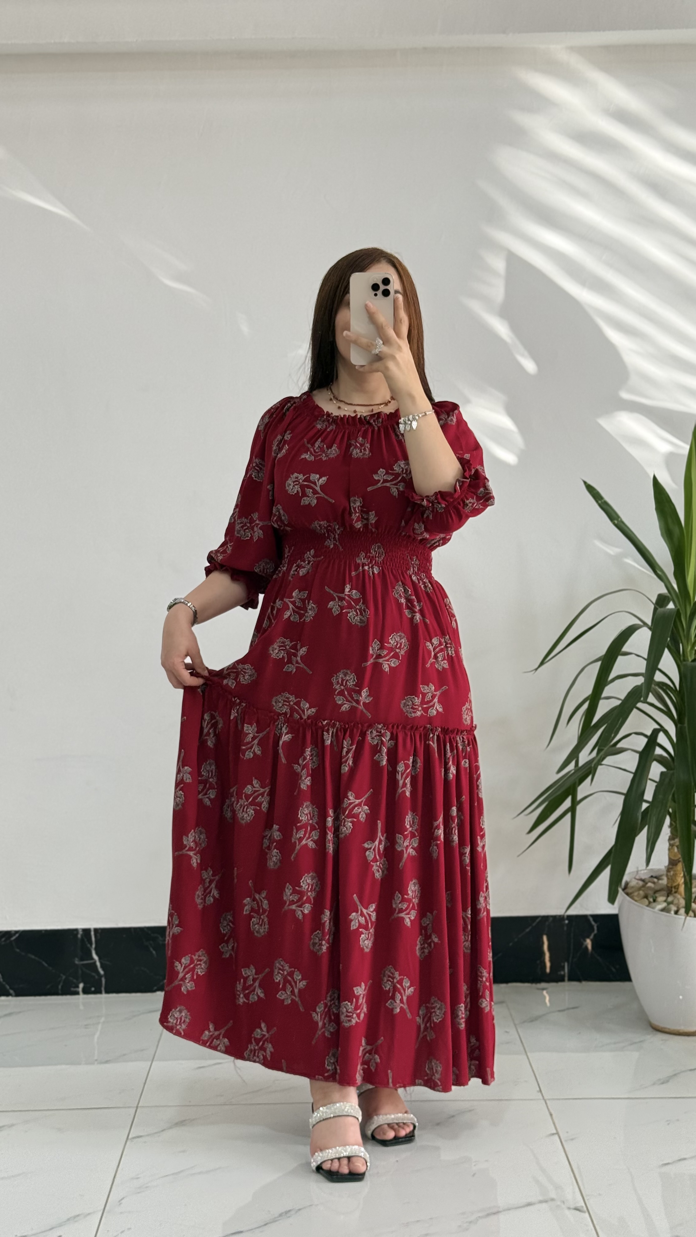 ساحلی گلدار نخی کاملا سبک و خنک مناسب بارداری و شیردهی کد٣٤٤
