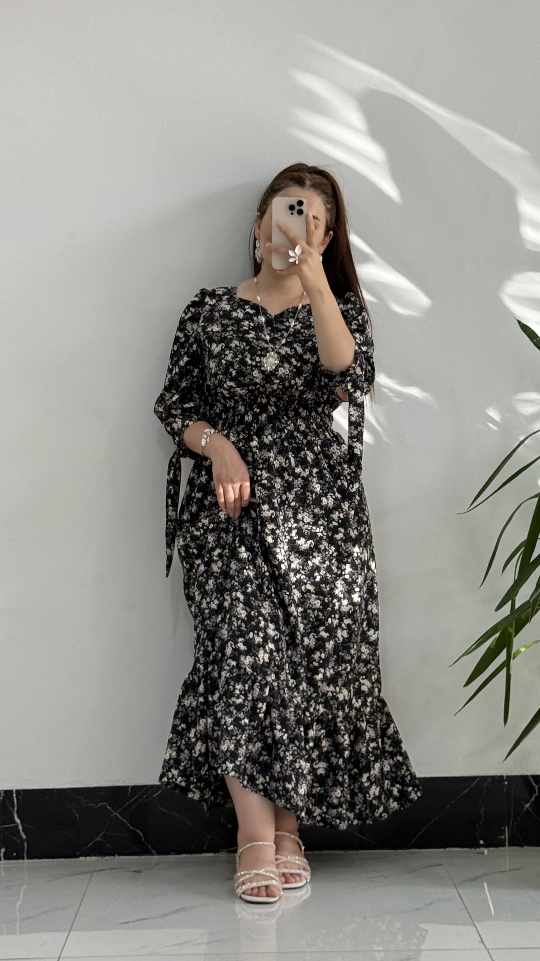 ساحلی چیندار گلدار کرپ کد ٣٤٥