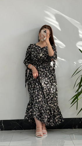 ساحلی چیندار گلدار کرپ کد ٣٤٥